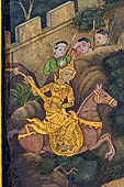 Bangkok Wat Pho, mural paintings of the vhian of the Reclining Buddha.